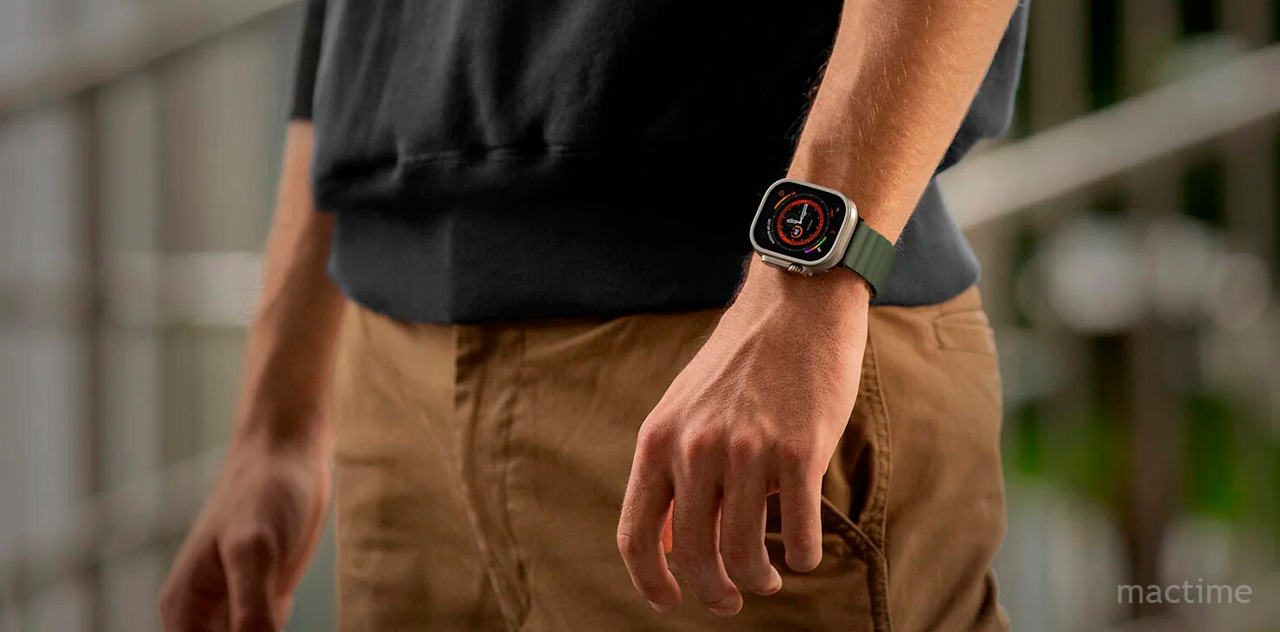 Ремешок Uniq Revix Preversible Magnetic для Apple Watch 49/45/44/42 mm цвета зелёный/коричневый